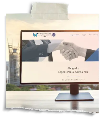 Web López Brea y García Ruiz Abogados en despacho iluminado